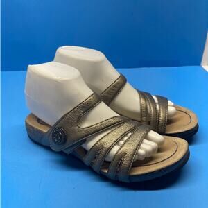 ABEO Cork Slide Women's Metallic Gold Adjustable Strap Size 8.5 Sandals